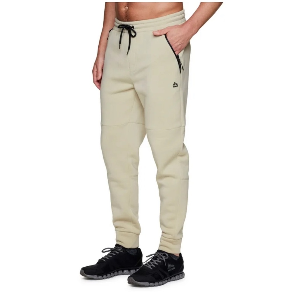 RBX Active Men's Tan Bonded Pocket Fleece Tapered Jogger Sweatpants Xlarge NEW‎
